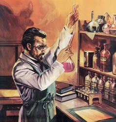Louis Pasteur dans son laboratoire